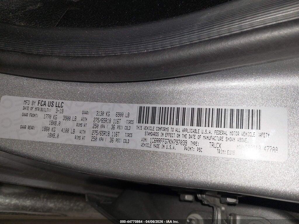 1C6RRFFG7KN797039 2019 RAM 1500 photo no. 9