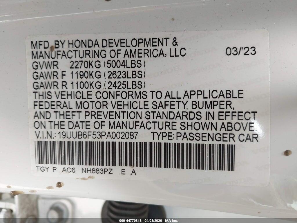 19UUB6F53PA002087 2023 ACURA TLX photo no. 9