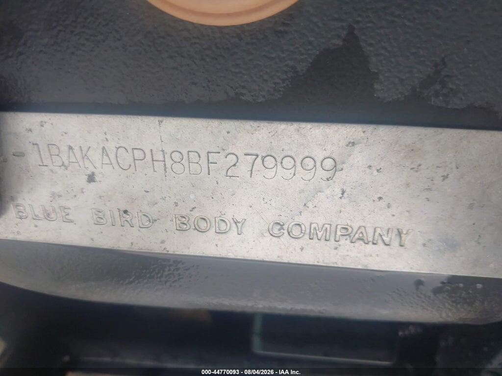 1BAKACPH8BF279999 2011 BLUE BIRD SCHOOL BUS / TRANSIT BUS photo no. 9