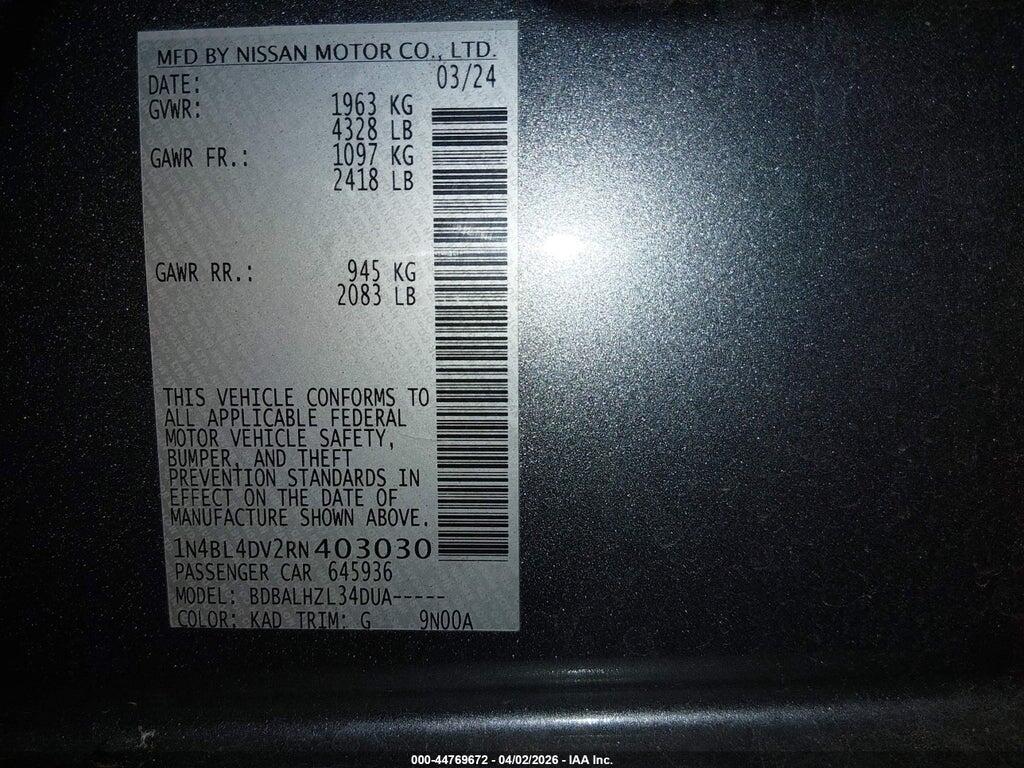 1N4BL4DV2RN403030 2024 NISSAN ALTIMA photo no. 9