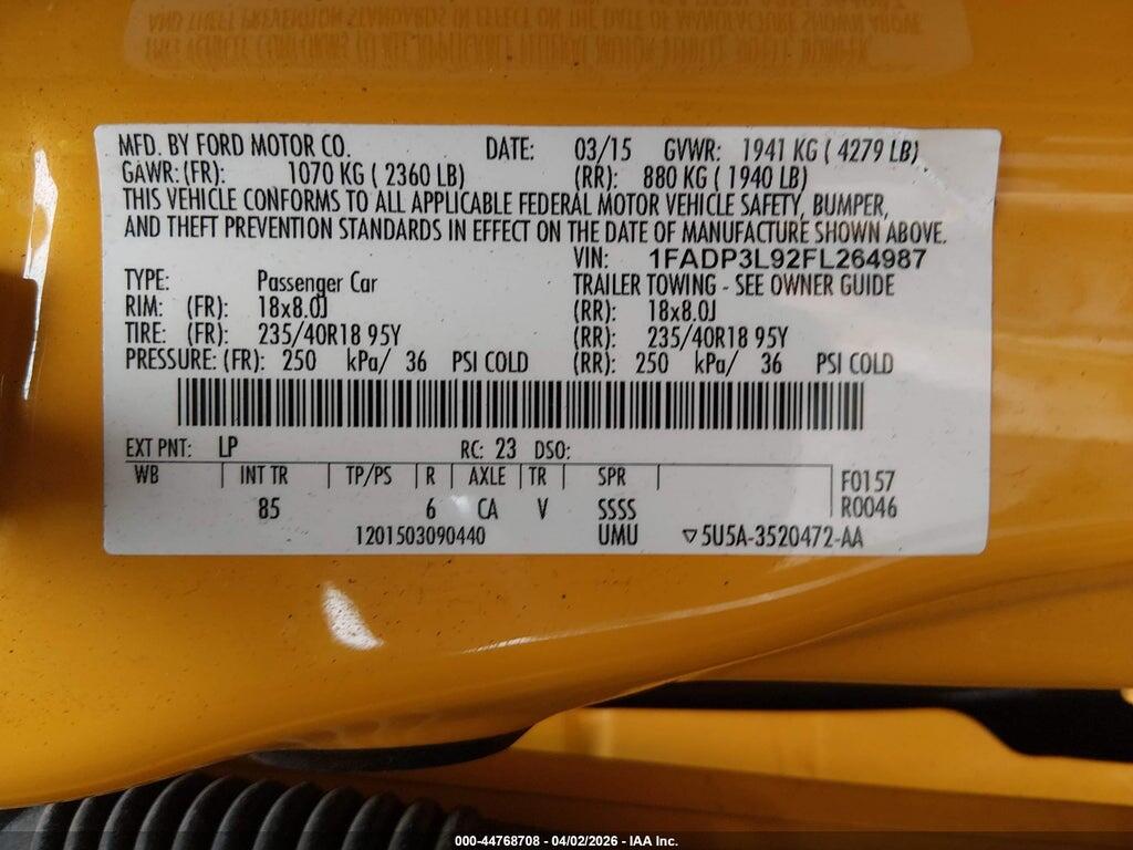 1FADP3L92FL264987 2015 FORD FOCUS ST photo no. 9