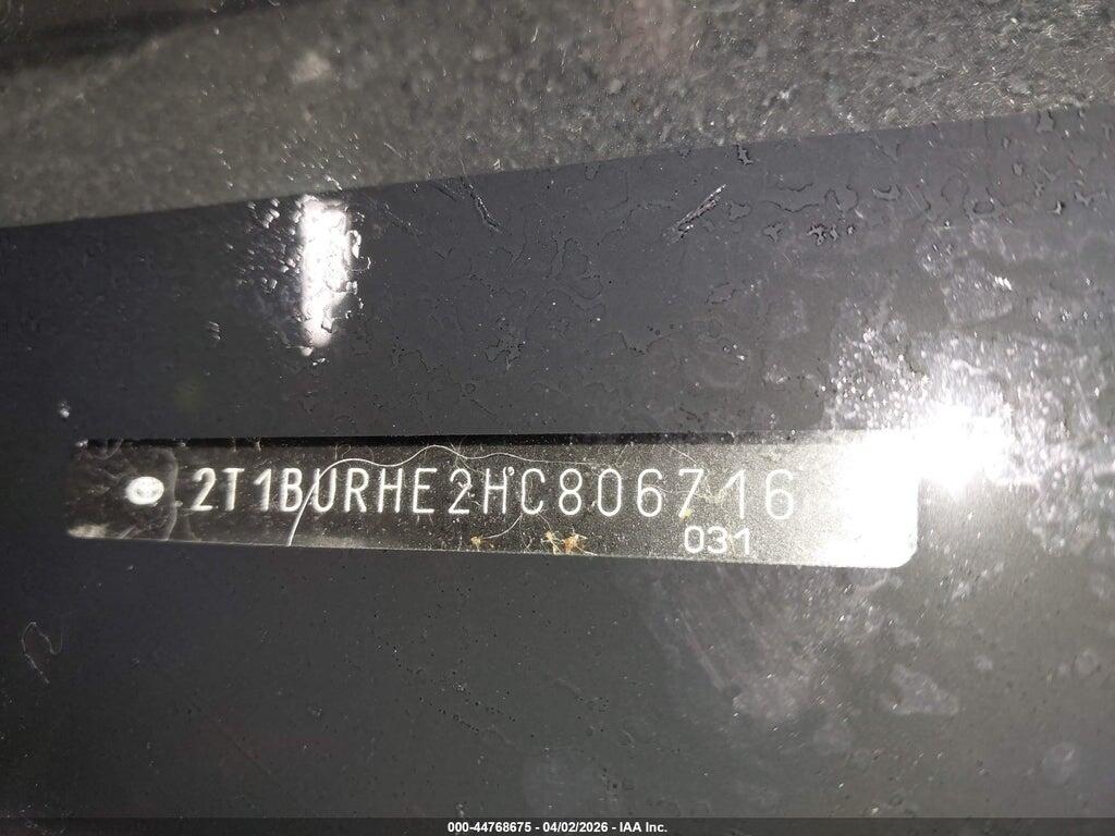 2T1BURHE2HC806716 2017 TOYOTA COROLLA photo no. 9