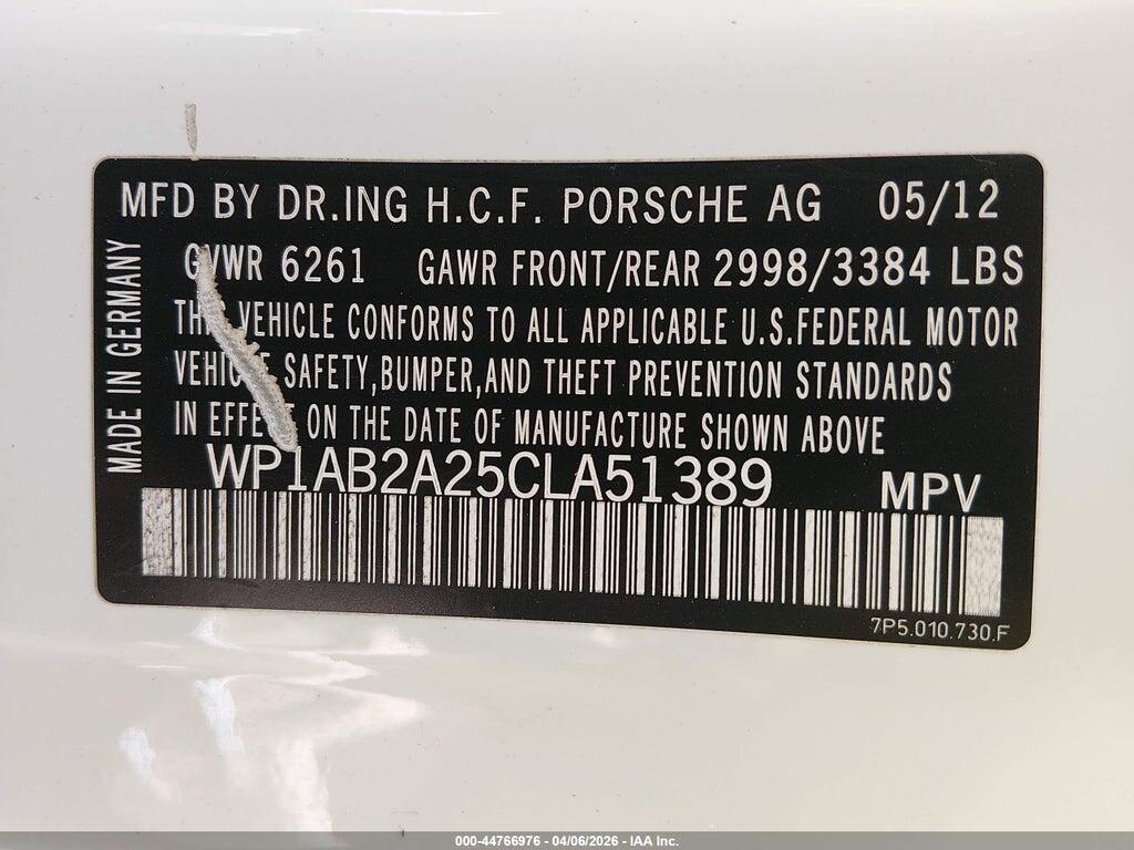 WP1AB2A25CLA51389 2012 PORSCHE CAYENNE photo no. 9