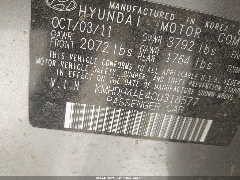 KMHDH4AE4CU318577 2012 HYUNDAI ELANTRA photo no. 9