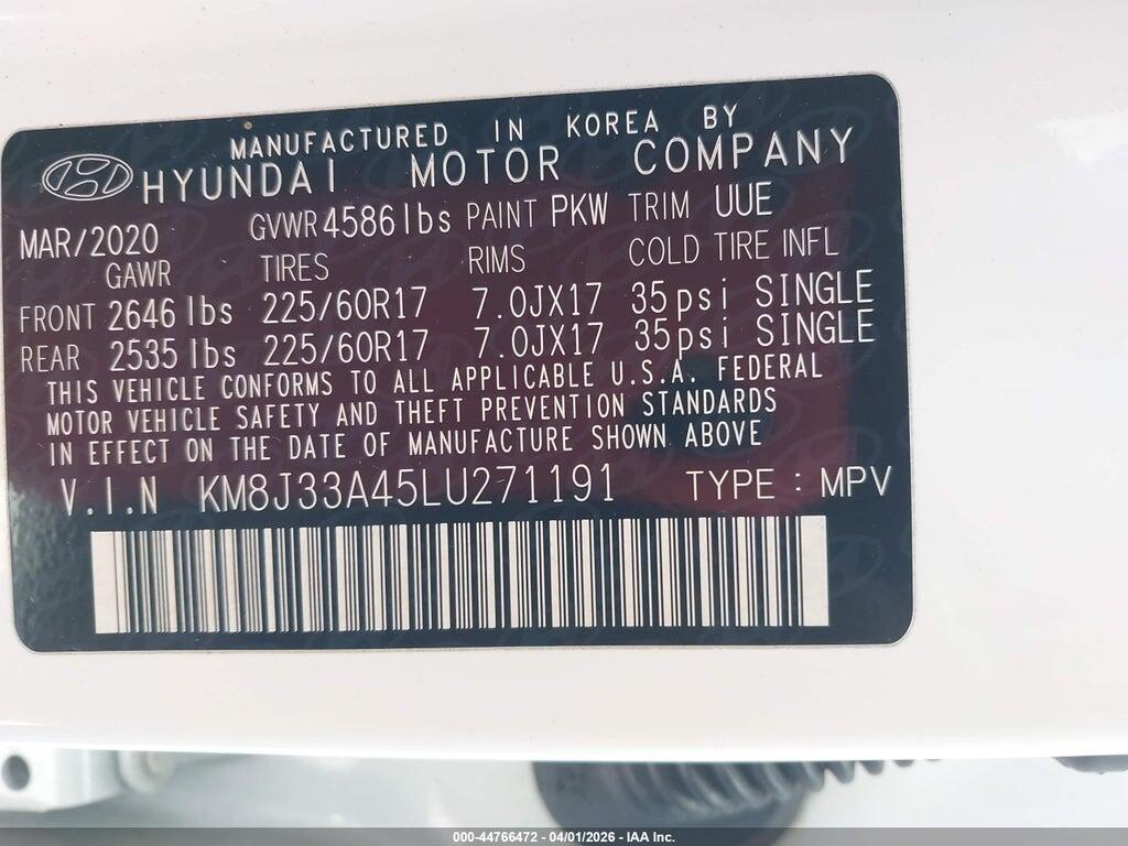 KM8J33A45LU271191 2020 HYUNDAI TUCSON photo no. 9