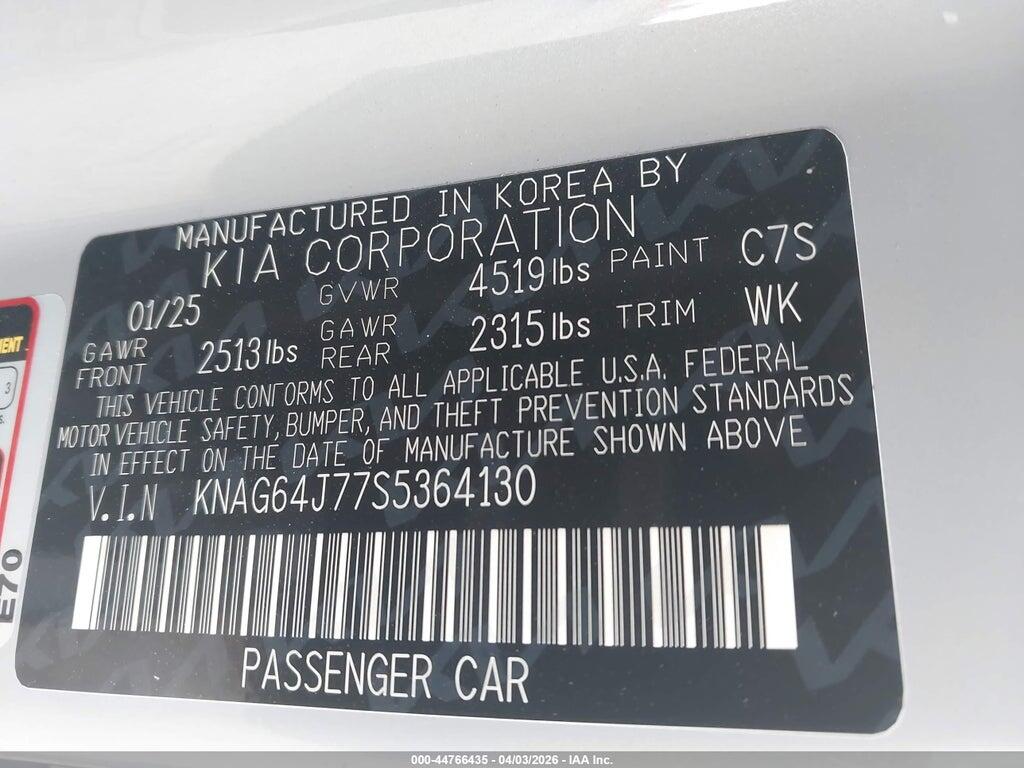 KNAG64J77S5364130 2025 KIA K5 photo no. 8