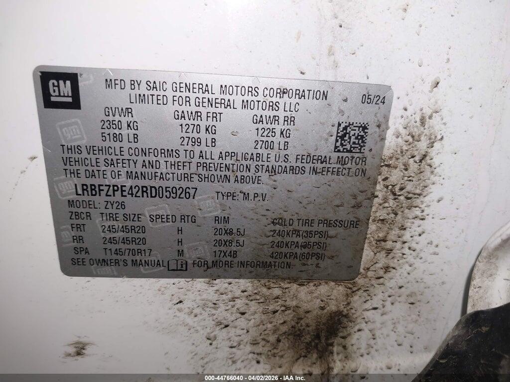 LRBFZPE42RD059267 2024 BUICK ENVISION photo no. 9