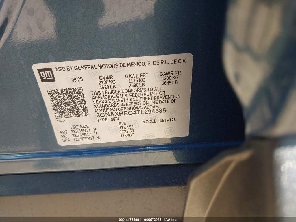 3GNAXHEG4TL294585 2026 CHEVROLET EQUINOX photo no. 9