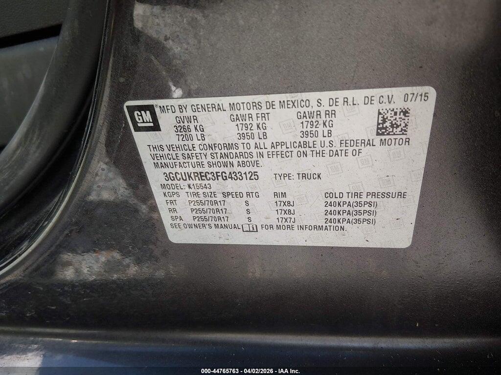 3GCUKREC3FG433125 2015 CHEVROLET SILVERADO 1500 photo no. 9