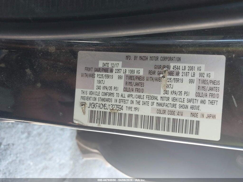 JM3KFACM6J1327694 2018 MAZDA CX-5 photo no. 9