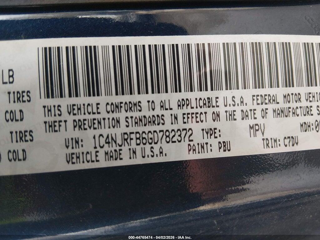 1C4NJRFB6GD782372 2016 JEEP PATRIOT photo no. 9