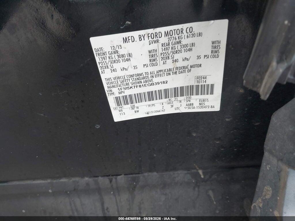 1FM5K7F81EGB39182 2014 FORD EXPLORER photo no. 9