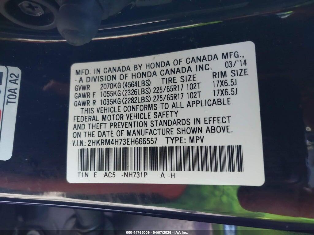 2HKRM4H73EH666557 2014 HONDA CR-V photo no. 9