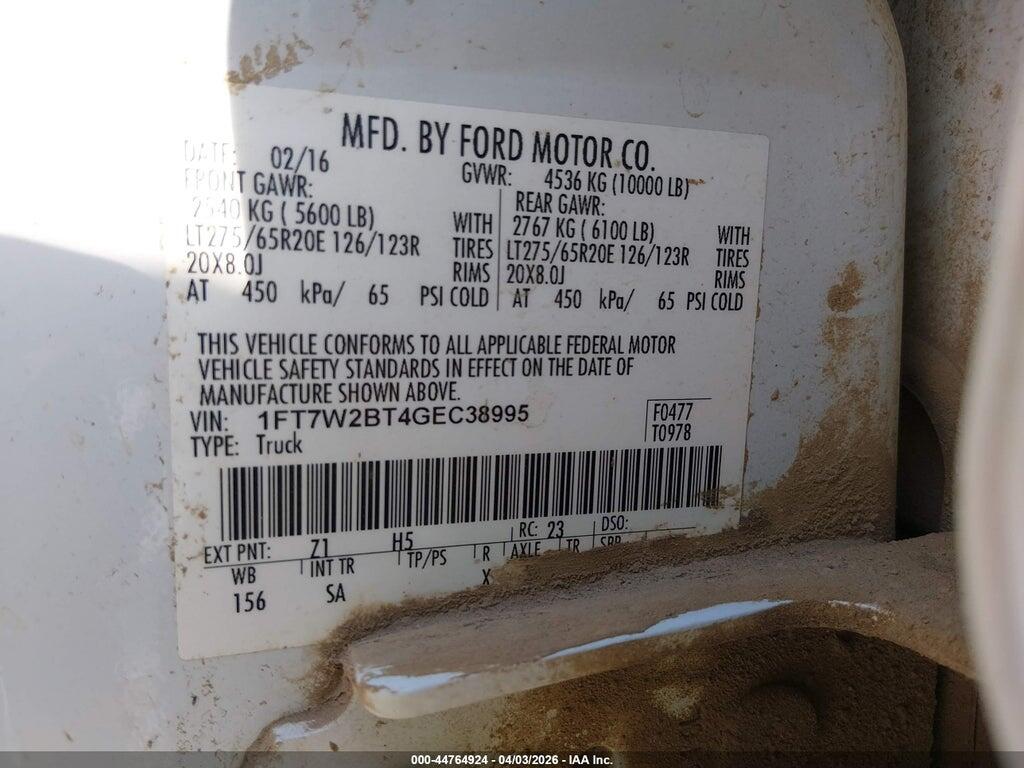 1FT7W2BT4GEC38995 2016 FORD F-250 photo no. 9