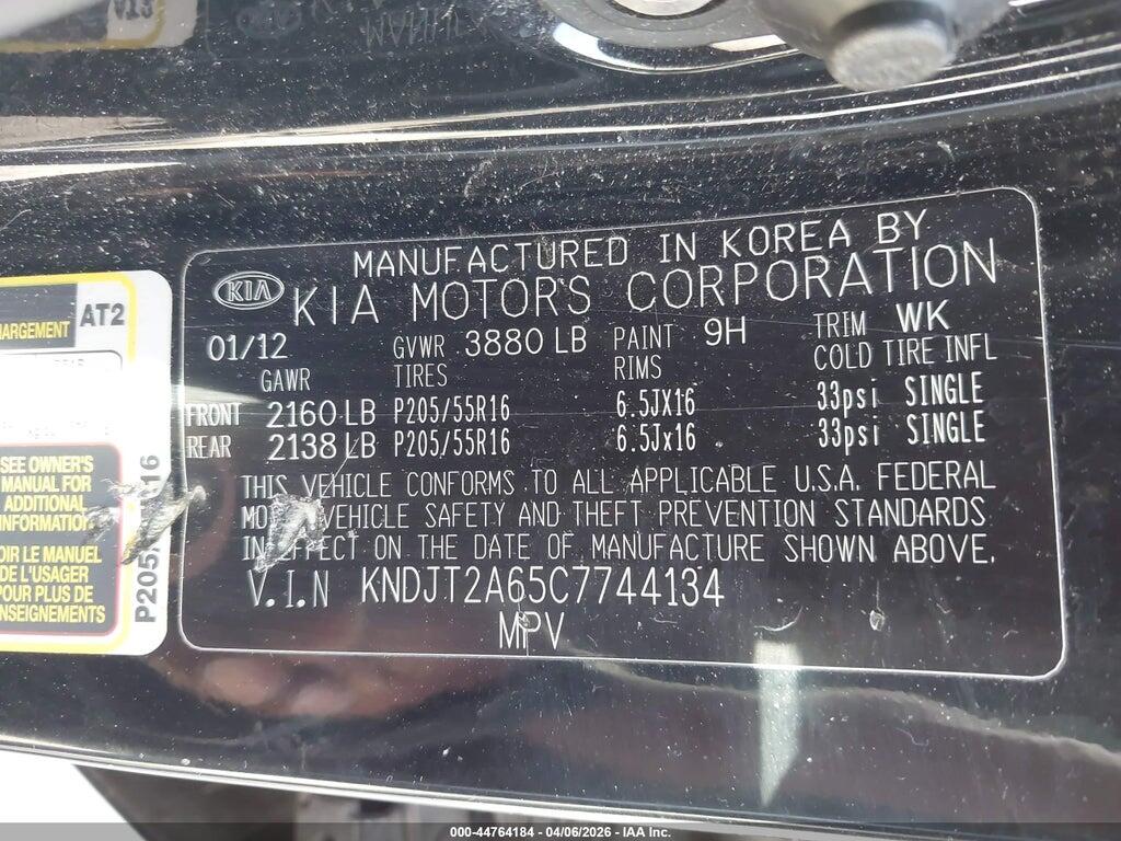 KNDJT2A65C7744134 2012 KIA SOUL photo no. 9