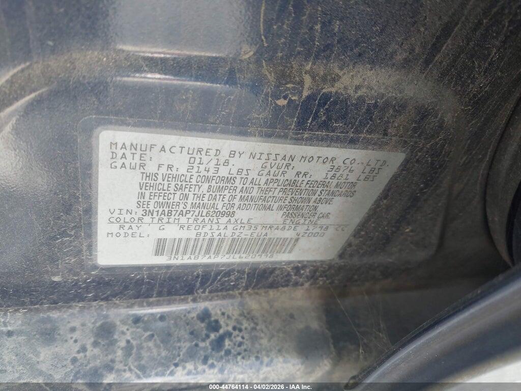 3N1AB7AP7JL620998 2018 NISSAN SENTRA photo no. 9