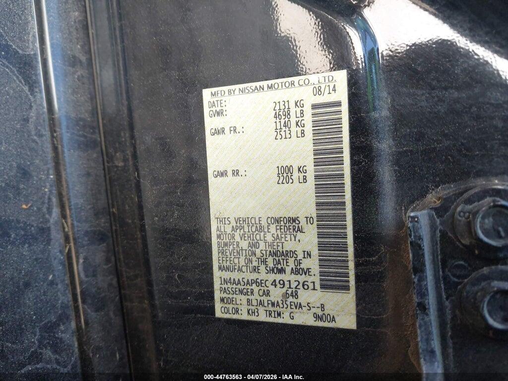 1N4AA5AP6EC491261 2014 NISSAN MAXIMA photo no. 9