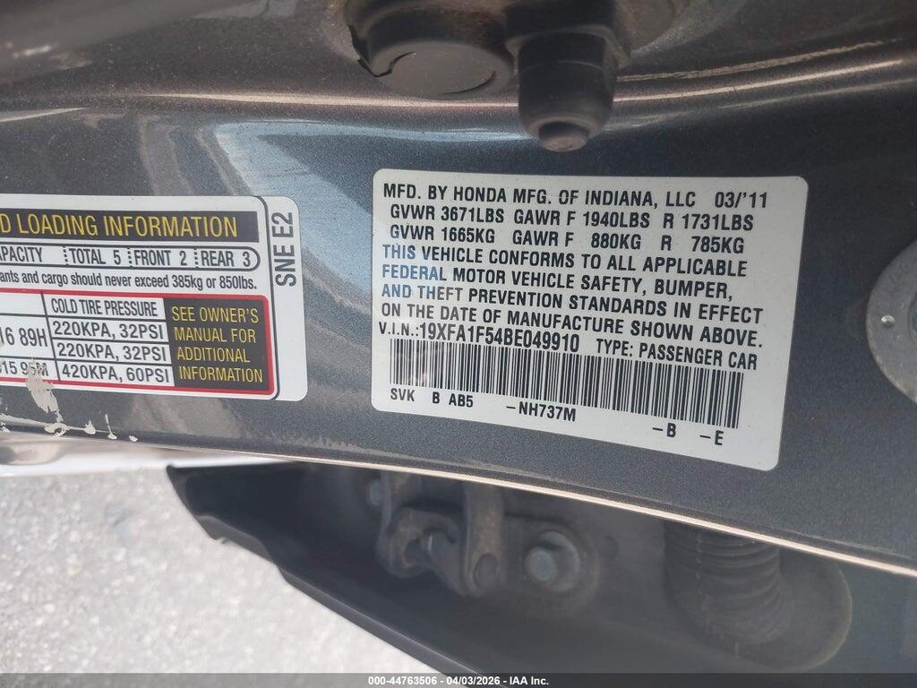 19XFA1F54BE049910 2011 HONDA CIVIC photo no. 9