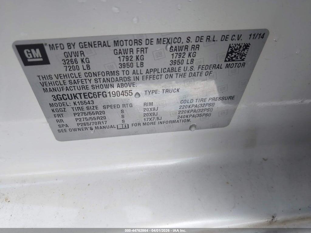 3GCUKTEC6FG190455 2015 CHEVROLET SILVERADO 1500 photo no. 9