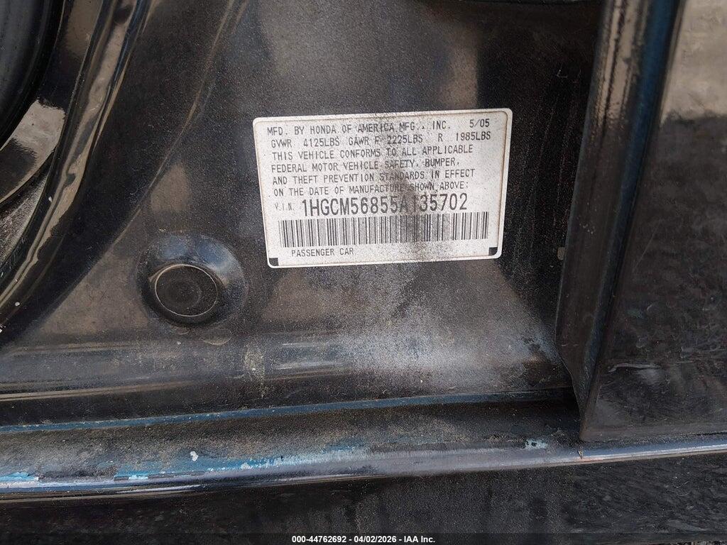 1HGCM56855A135702 2005 HONDA ACCORD photo no. 9