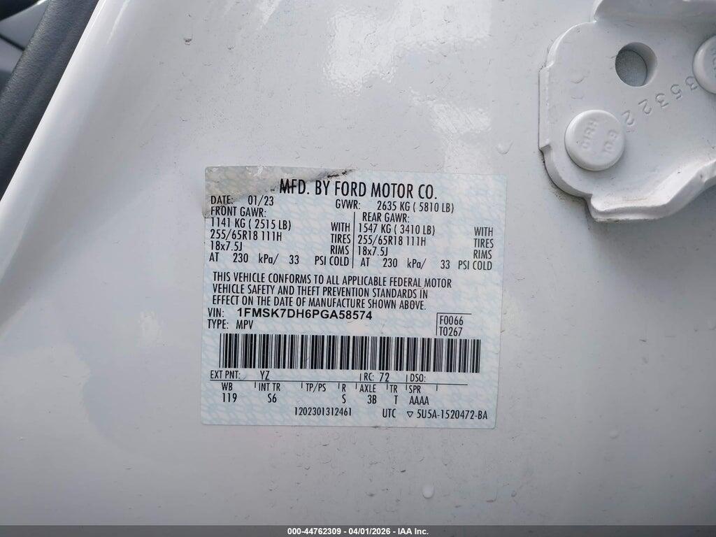 1FMSK7DH6PGA58574 2023 FORD EXPLORER photo no. 9