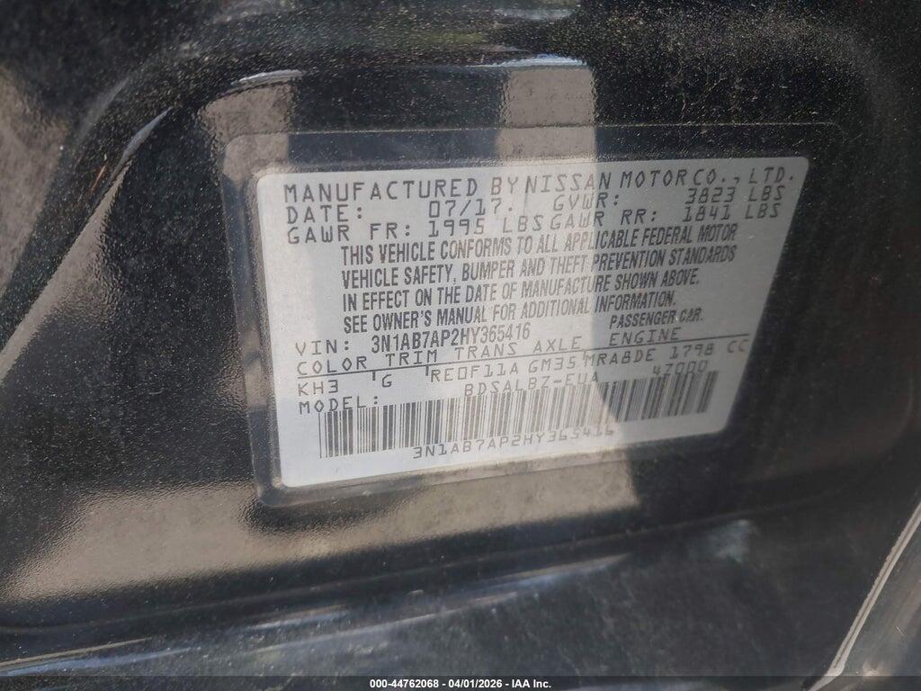 3N1AB7AP2HY365416 2017 NISSAN SENTRA photo no. 9