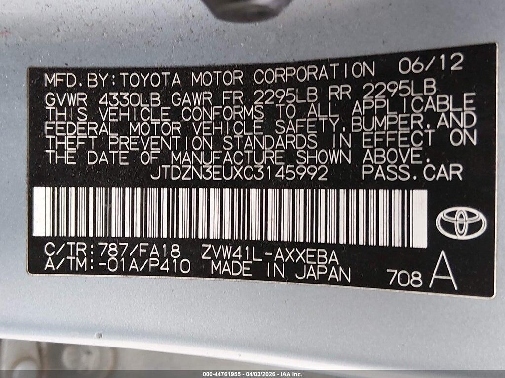 JTDZN3EUXC3145992 2012 TOYOTA PRIUS V photo no. 9