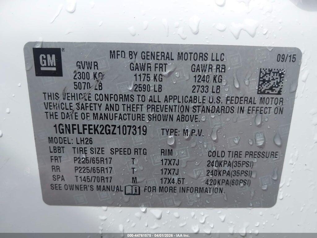 1GNFLFEK2GZ107319 2016 CHEVROLET EQUINOX photo no. 9