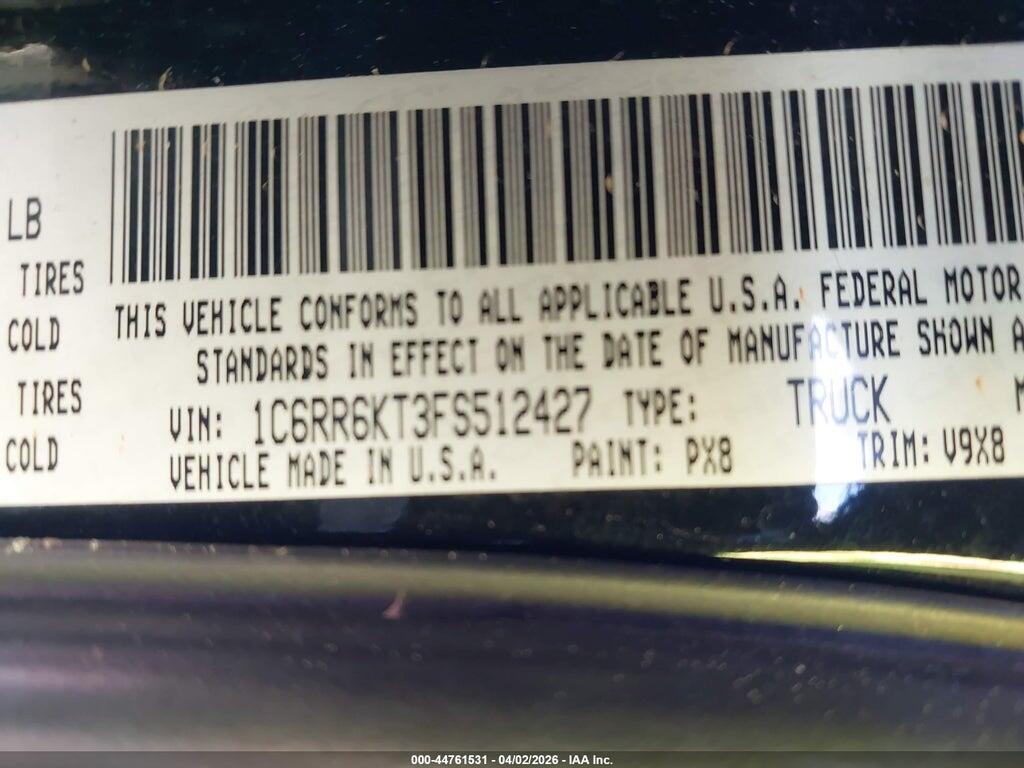 1C6RR6KT3FS512427 2015 RAM 1500 photo no. 9
