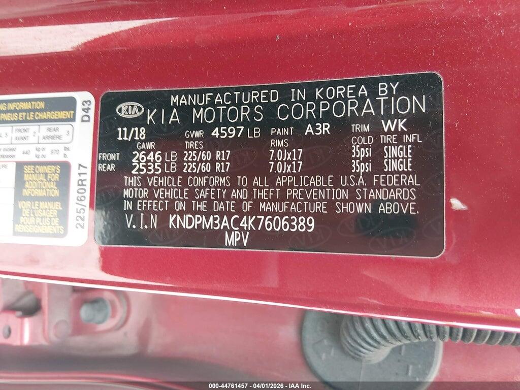 KNDPM3AC4K7606389 2019 KIA SPORTAGE photo no. 9