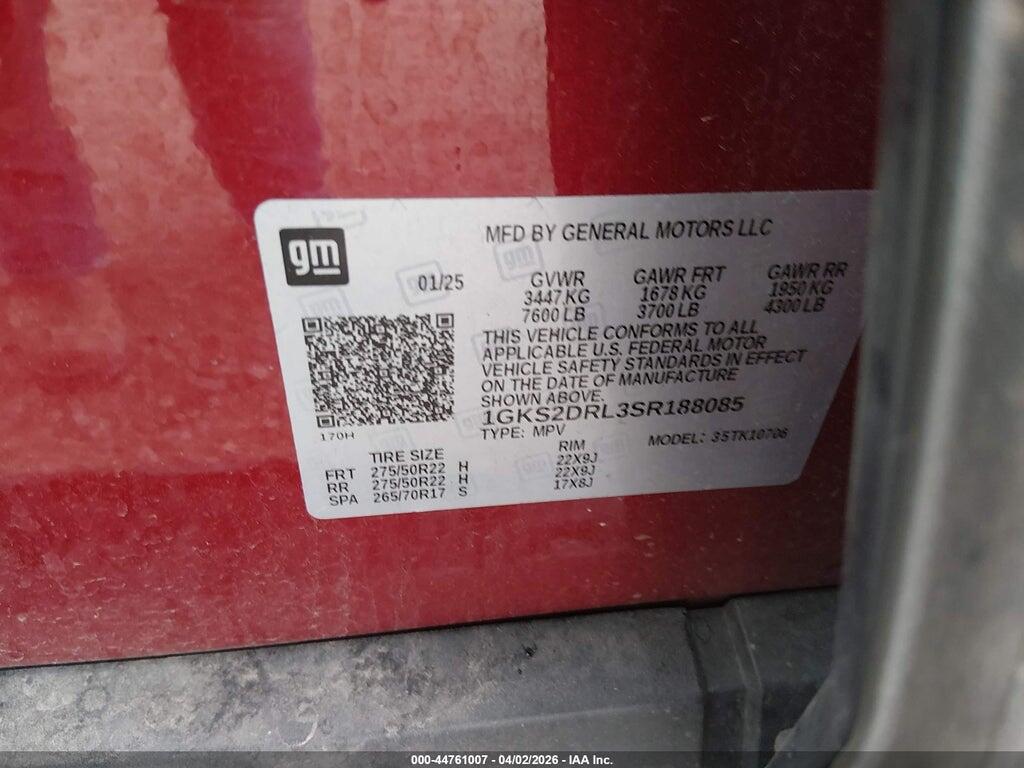 1GKS2DRL3SR188085 2025 GMC YUKON photo no. 9