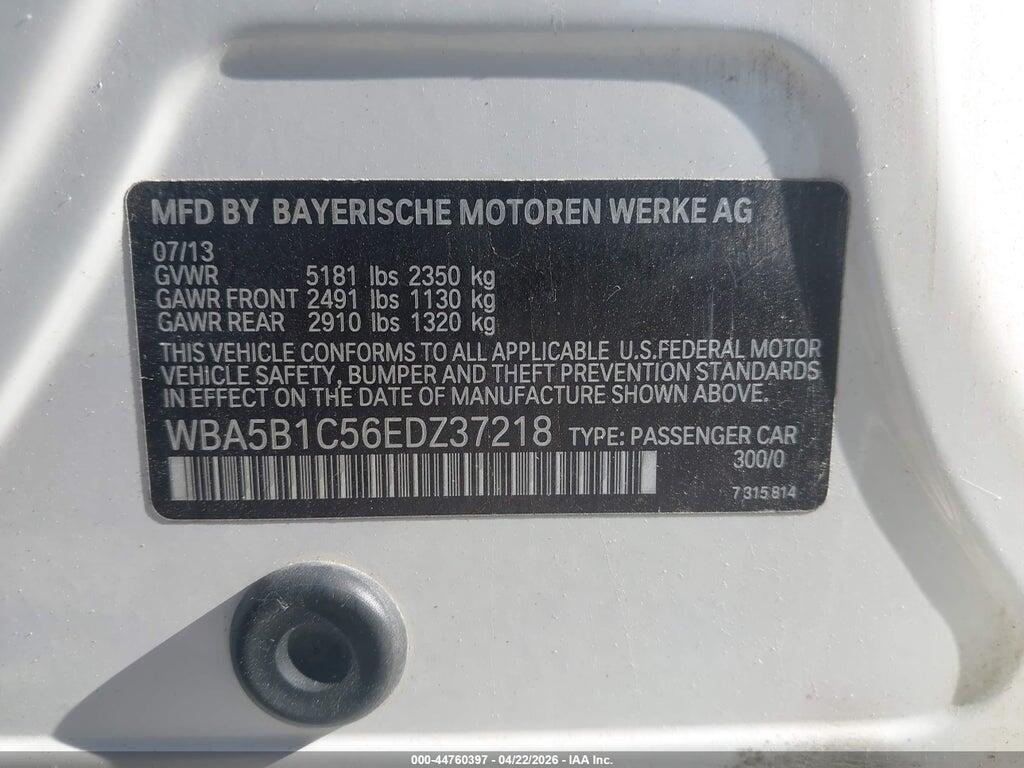 WBA5B1C56EDZ37218 2014 BMW 535I photo no. 9