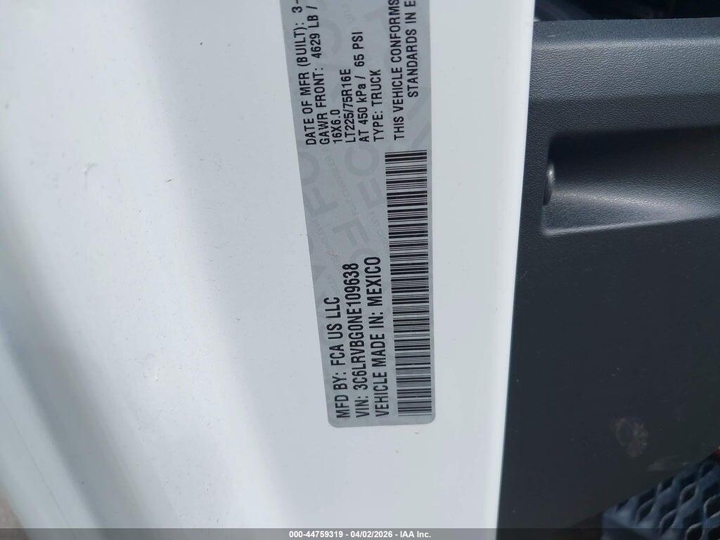 3C6LRVBG0NE109638 2022 RAM PROMASTER 1500 photo no. 9