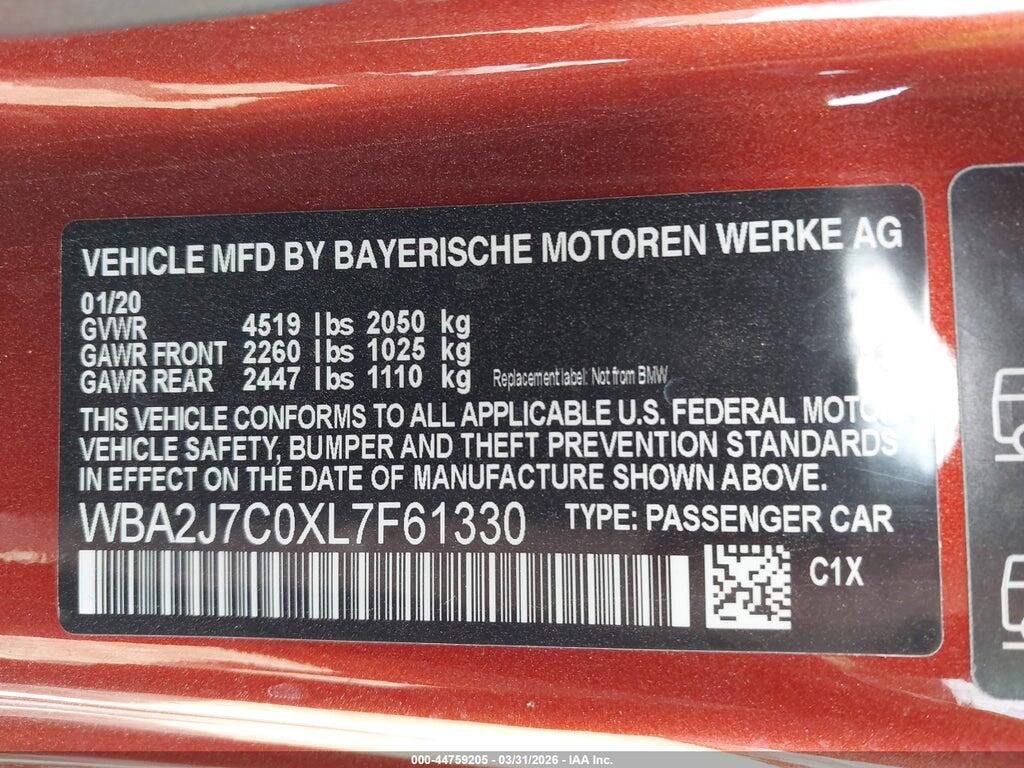 WBA2J7C0XL7F61330 2020 BMW M240I photo no. 9