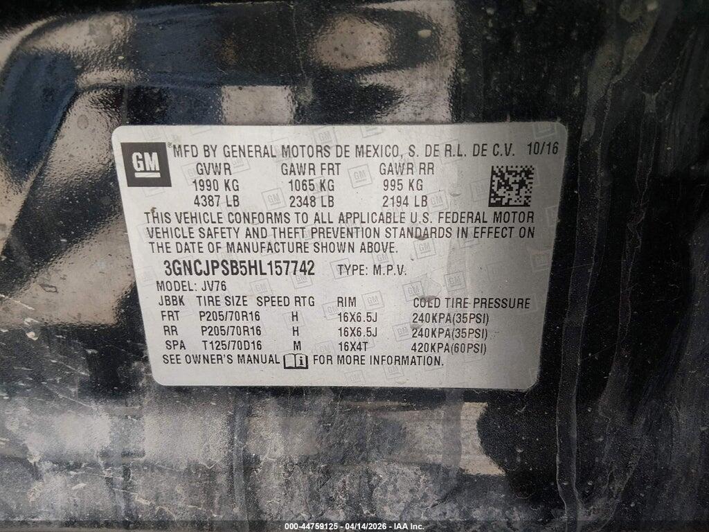 3GNCJPSB5HL157742 2017 CHEVROLET TRAX photo no. 9