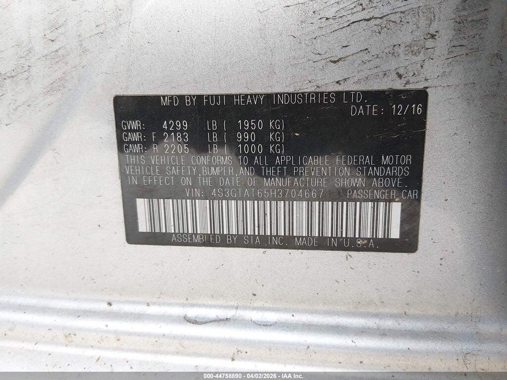 4S3GTAT65H3704667 2017 SUBARU IMPREZA photo no. 9
