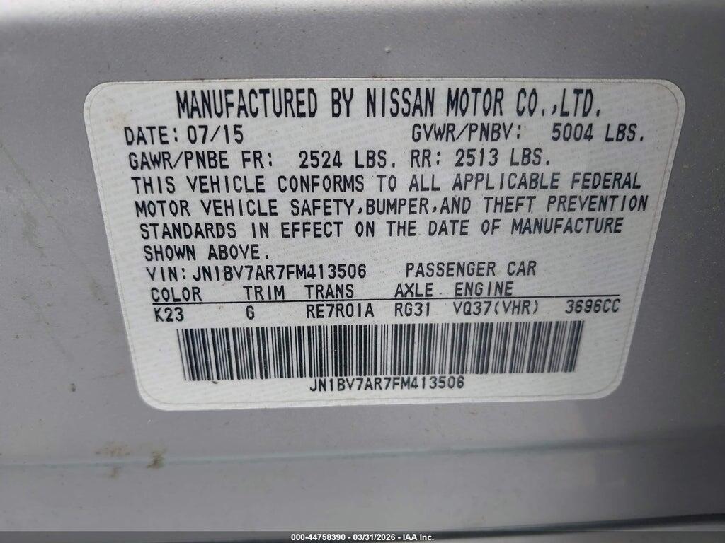 JN1BV7AR7FM413506 2015 INFINITI Q50 photo no. 9