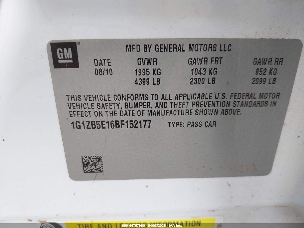 1G1ZB5E16BF152177 2011 CHEVROLET MALIBU photo no. 9