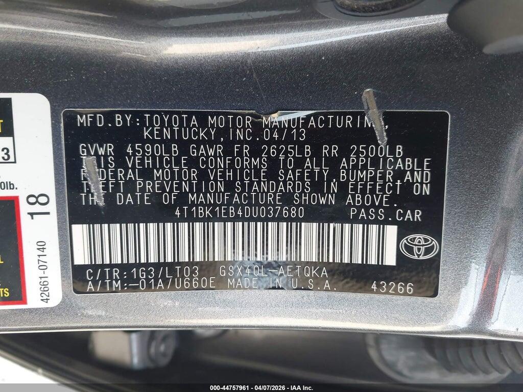 4T1BK1EB4DU037680 2013 TOYOTA AVALON photo no. 9