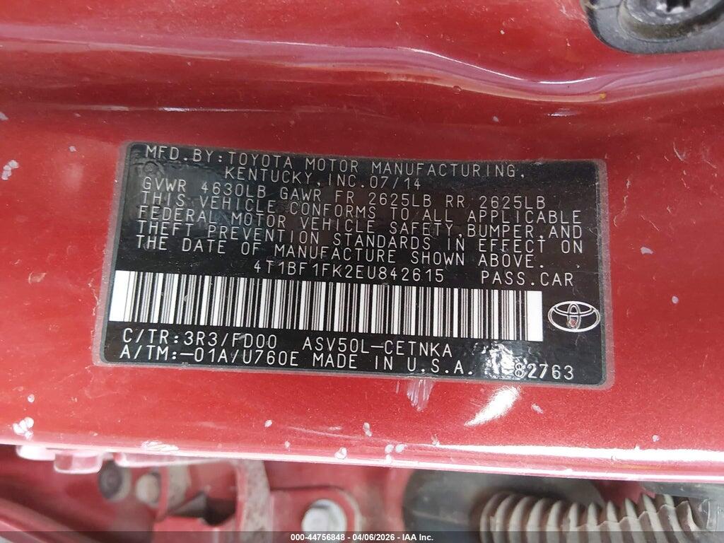 4T1BF1FK2EU842615 2014 TOYOTA CAMRY photo no. 9