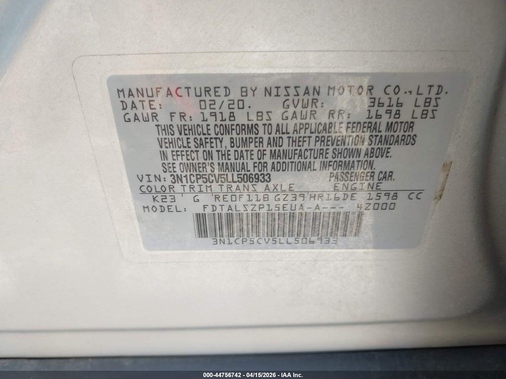 3N1CP5CV5LL506933 2020 NISSAN KICKS photo no. 9
