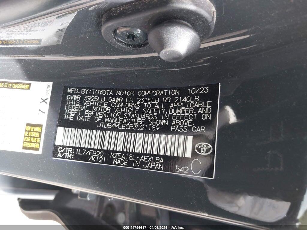 JTDB4MEE0R3021189 2024 TOYOTA COROLLA photo no. 9