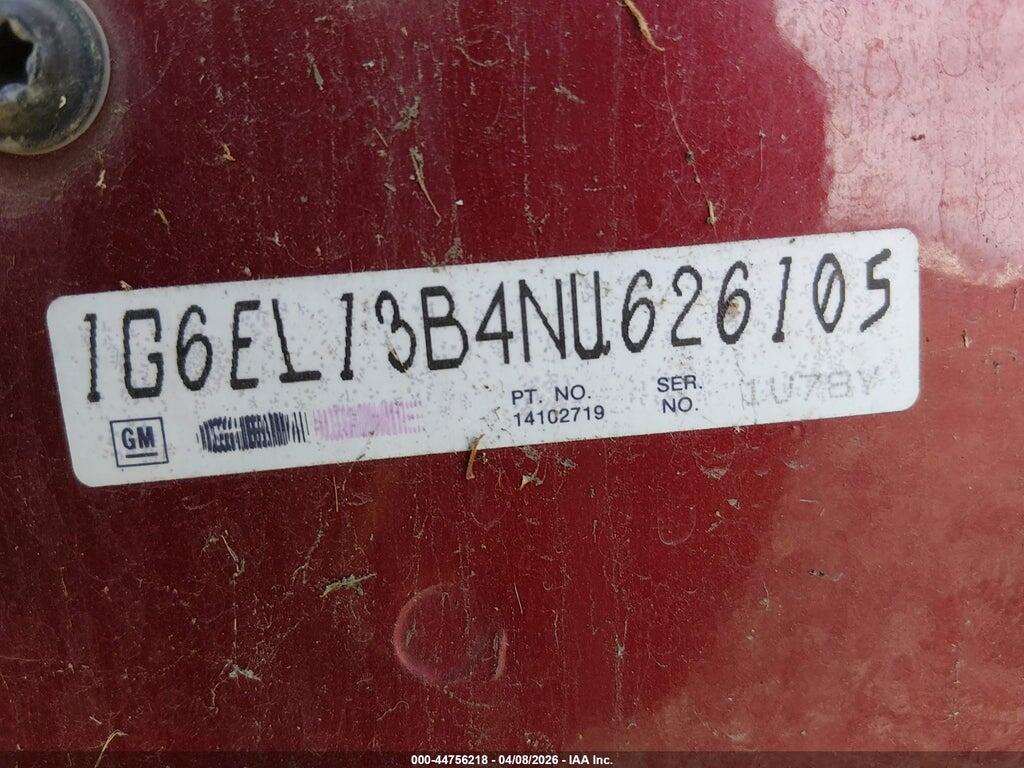 1G6EL13B4NU626105 1992 CADILLAC ELDORADO photo no. 9
