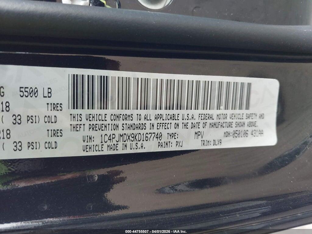 1C4PJMDX9KD167740 2019 JEEP CHEROKEE photo no. 9
