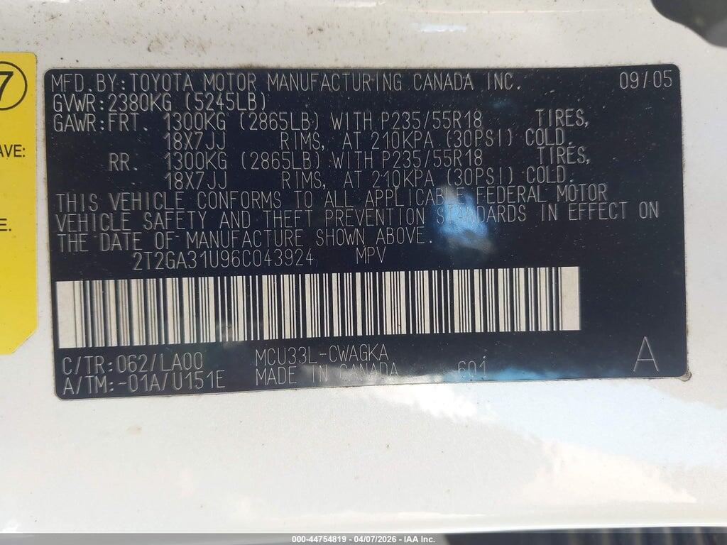2T2GA31U96C043924 2006 LEXUS RX 330 photo no. 9
