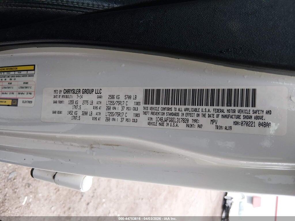 1C4BJWFG6EL317820 2014 JEEP WRANGLER UNLIMITED photo no. 9