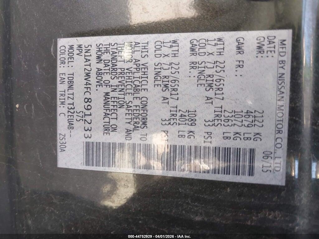 5N1AT2MV4FC891233 2015 NISSAN ROGUE photo no. 9