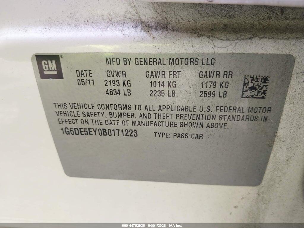 1G6DE5EY0B0171223 2011 CADILLAC CTS photo no. 9