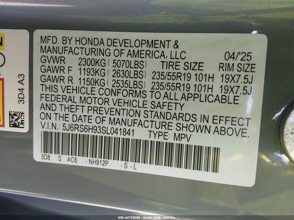 5J6RS6H93SL041841 2025 HONDA CR-V HYBRID photo no. 9