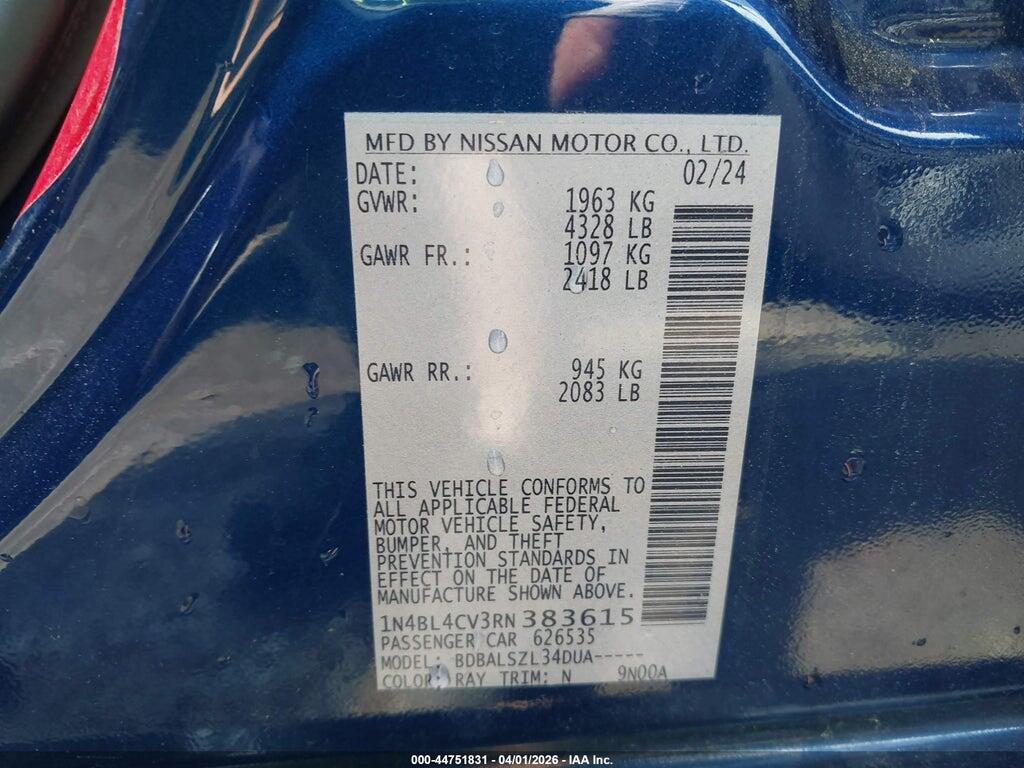 1N4BL4CV3RN383615 2024 NISSAN ALTIMA photo no. 9